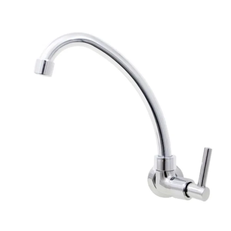 Torneira Cozinha Parede Cromada Bica Móvel C62 Arejador Fixo