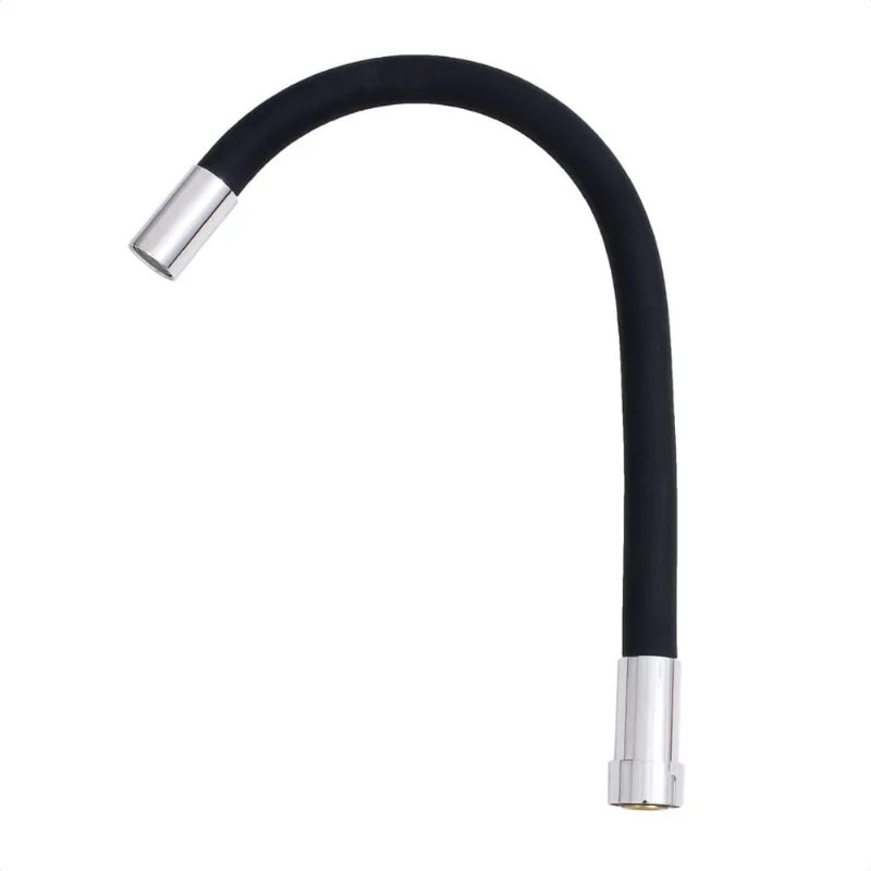 Tubo Cozinha 3/4 Flex Design Silicone Preto E Arejador Fixo