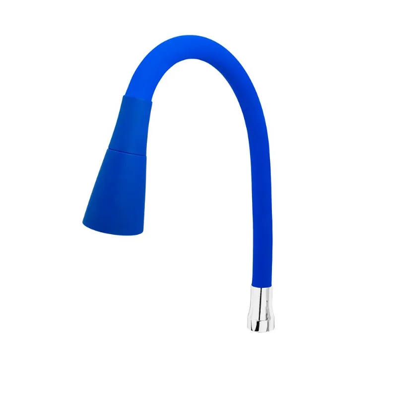 Tubo Flexível Silicone Azul E Arejador Cone Duplo Jato