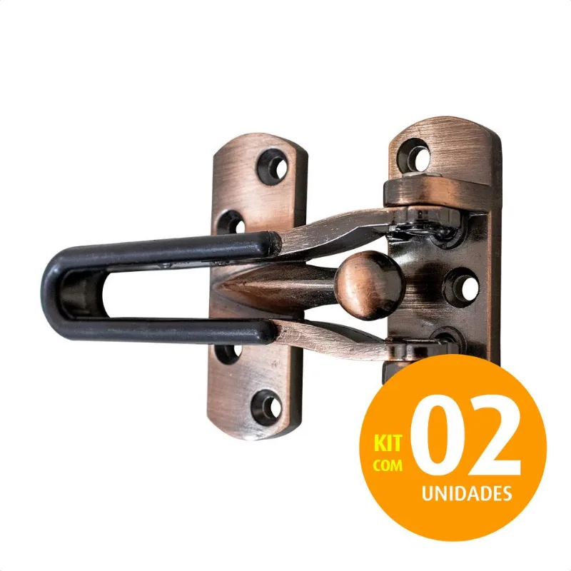 Fecho De Segurança Trifor Porta Em Aço Inox-Cobre Kit 02un