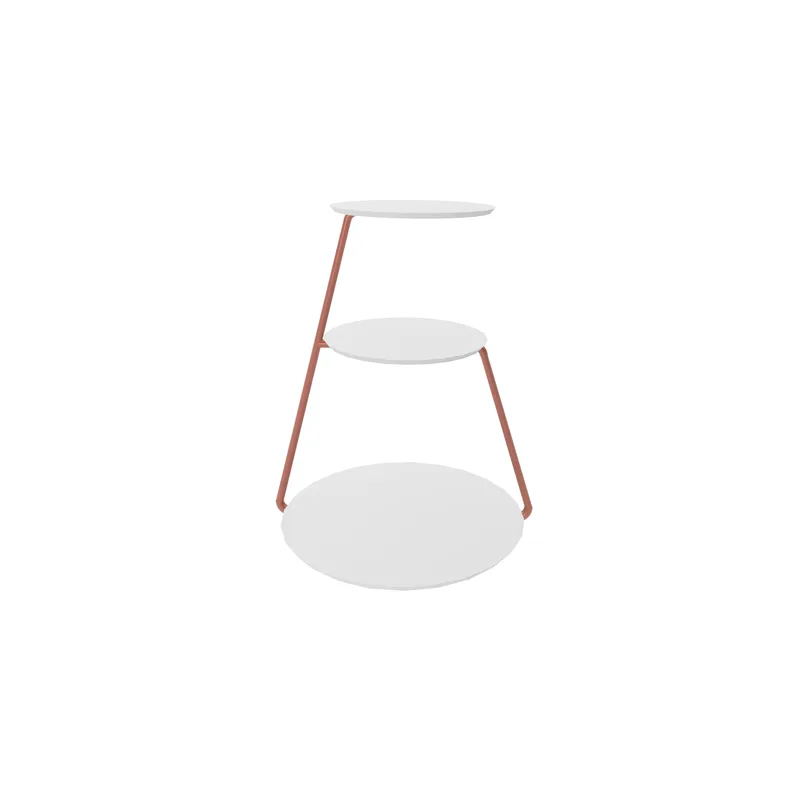 Mesa Lateral Industrial 3 Andares Cobre - Branco
