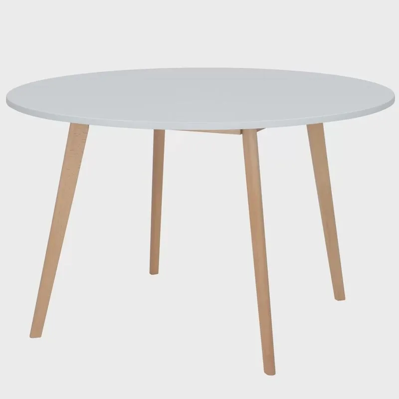 Mesa de jantar cozinha redonda Leda 120 cm Branco