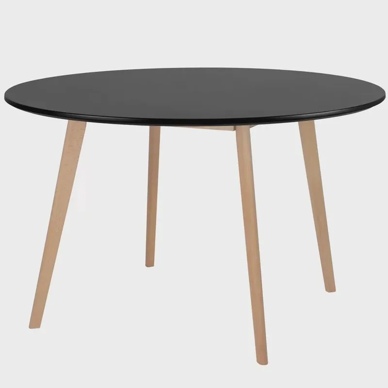 Mesa de jantar cozinha redonda Leda 120 cm Preto