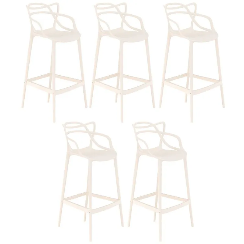 Kit 5 Banquetas Altas Bancada Cozinha Masters Allegra
