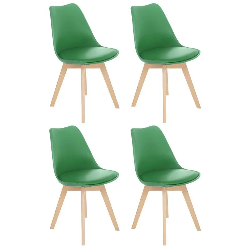 Kit 4 Cadeiras Jantar Cozinha Leda Eames Com Assento Estofado