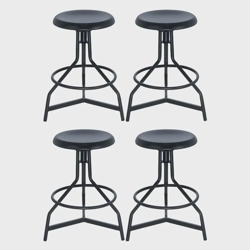 Kit 4 banquetas altas cozinha industrial loft aço giratória York Preto