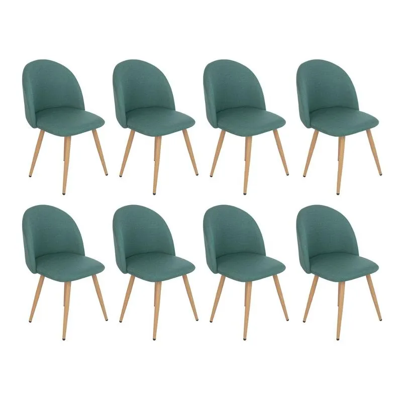 Kit 8 cadeiras estofadas jantar cozinha Maite Sedona linho Verde Escuro