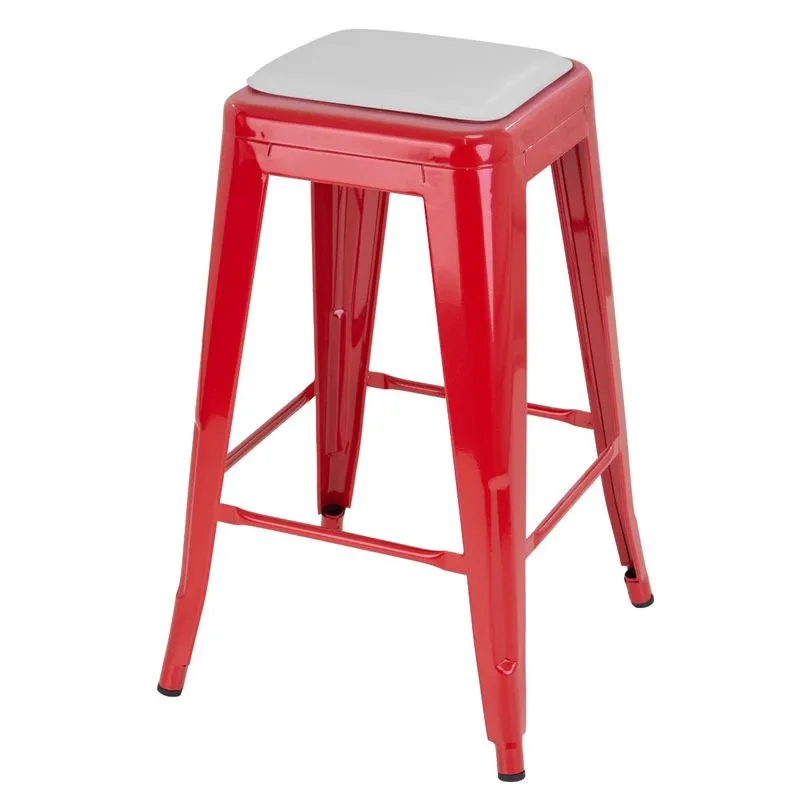 Banqueta Média Iron Tolix 66 Cm Design Industrial Com Almofada