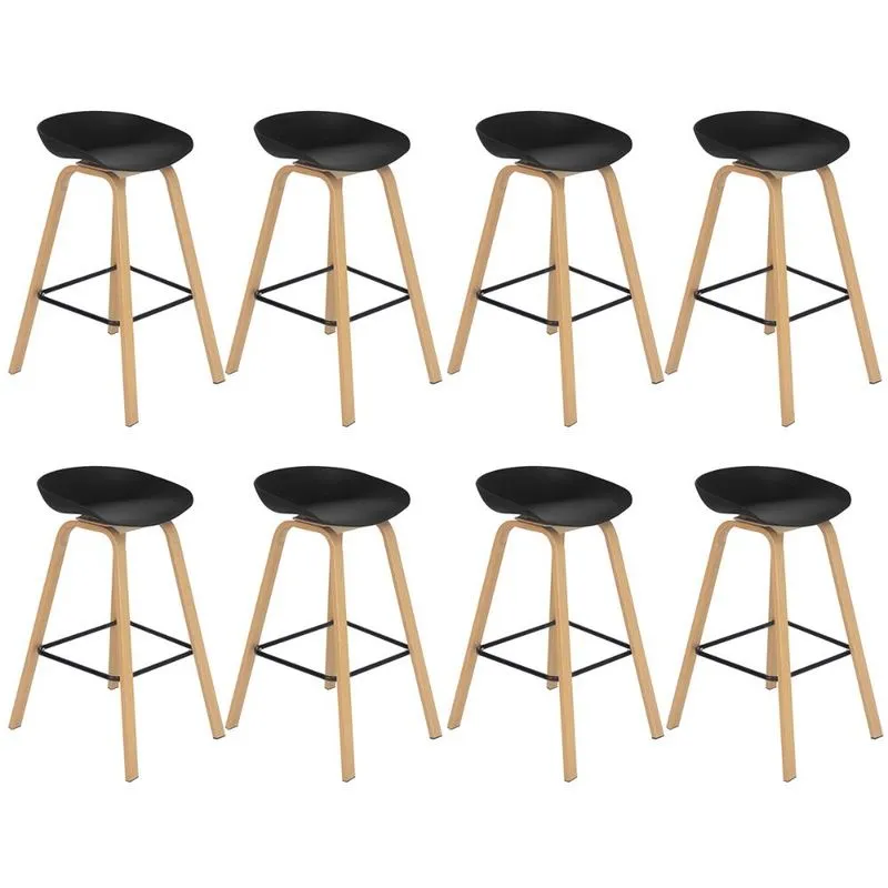 Kit 8 banquetas altas bancada cozinha Cassia BD 76 cm Preto