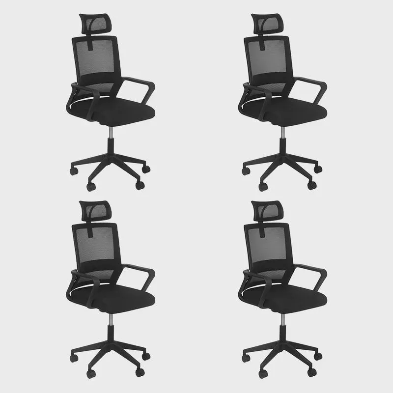 Kit 4 Cadeiras escritório rodizio office Confort