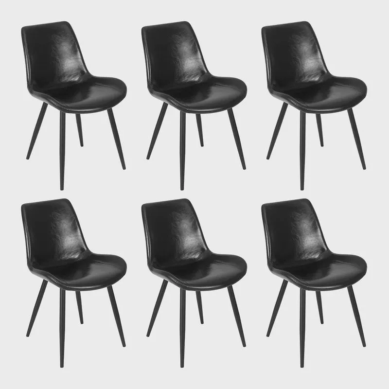 Kit 6 Cadeiras estofada Detroit Preto