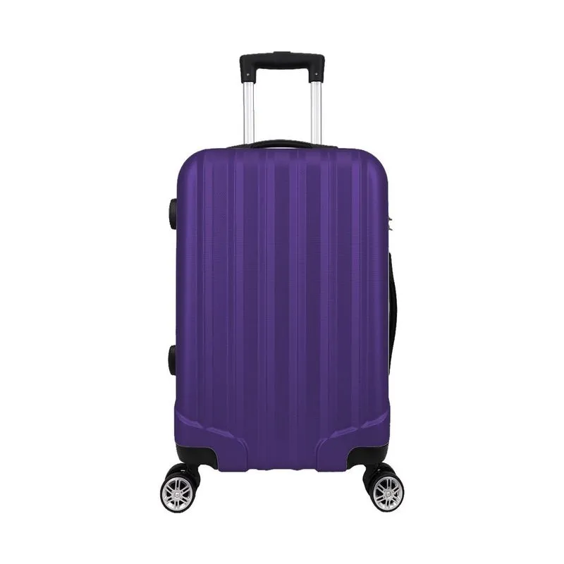 Mala de bordo com rodinhas giro 360º em material abs com cadeado Prizi Roxa - XH-A122.