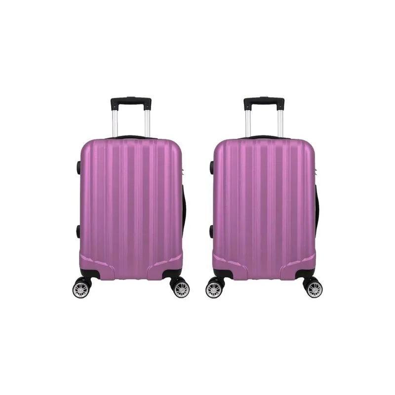 Kit 2 Malas de Bordo 10kg abs 4 Rodas XH-A122 Rosa Prizi
