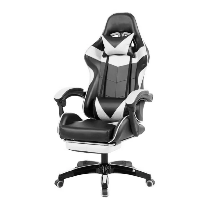 Cadeira Gamer Prizi Canvas - Branca e Preta
