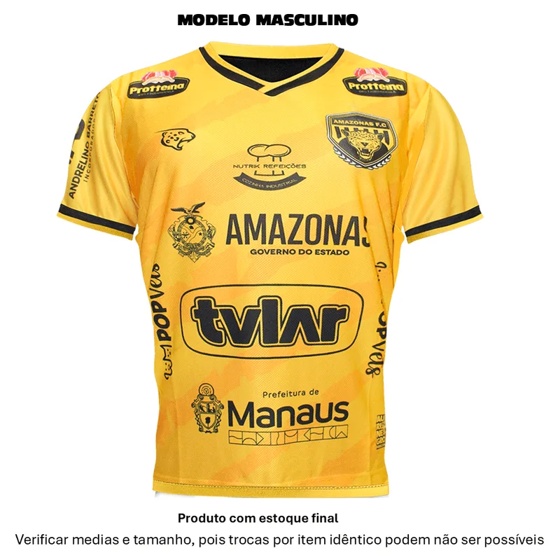 Camisa Oficial Amazonas FC Masculina Tamanho GG 2023 Amarela CAMISA AMAZONAS 2023 N10 MASC AM GG