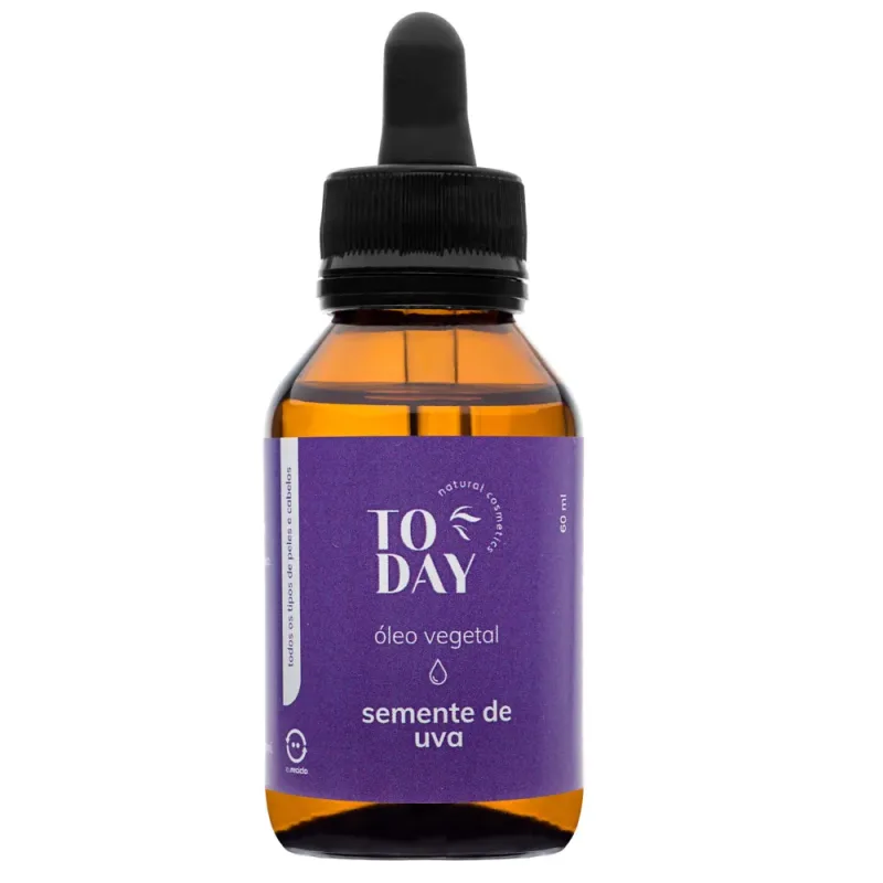 Óleo vegetal de semente de uva - puro, natural e vegano - 60 ml