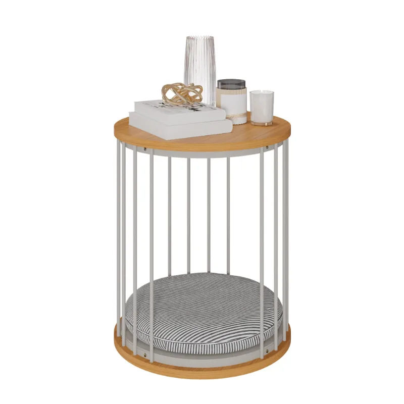 Mesa de Canto Puff - Natural/Off White