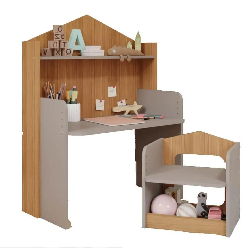 Mesa Infantil Permóbili Casinha Com Banco - Fendi/nature