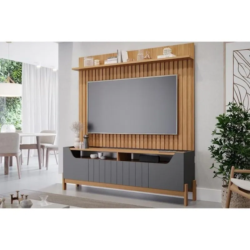 Home Para Tv Moema Tv Até 70" C- 4 Portas Grafite-nature - Permóbili