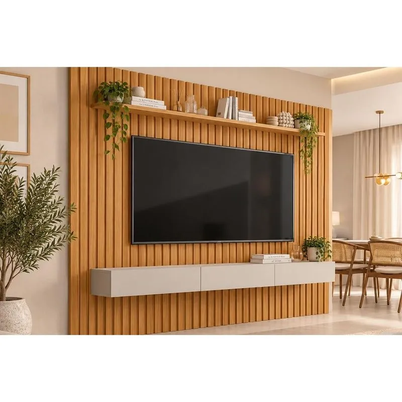Painel Home p/ TV 75 Pol Maragogi 230cm Cinamomo Permóbili