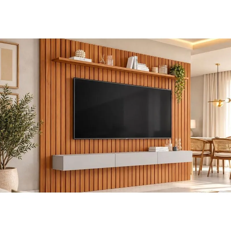 Painel Home p/ TV 75 Pol Maragogi 230cm Cinamomo Permóbili