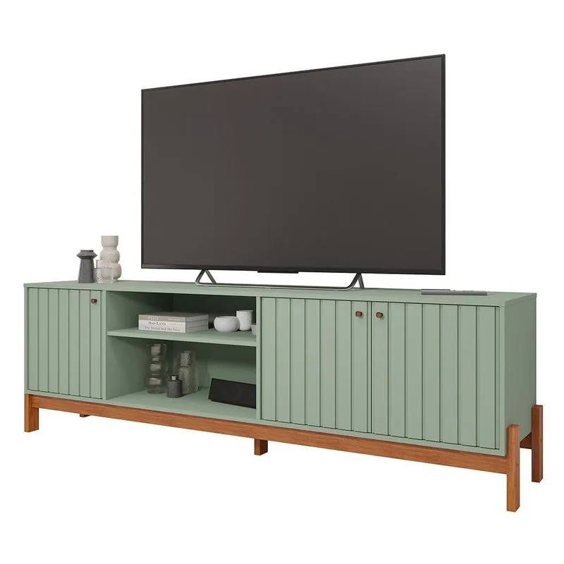 Rack Bancada Holanda 205cm para TV até 70 - Permóbili Sálvia/Cinamomo