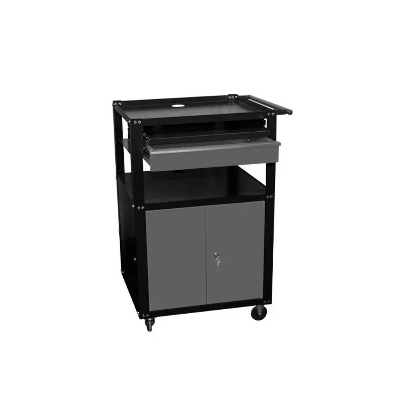 Carrinho Rack Semi Fechado Para Computador Dark Presto
