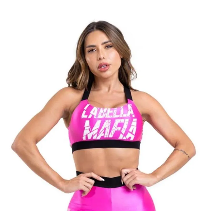 Top Reto Bojo Labellamafia Feminino Manga Regata Fitness