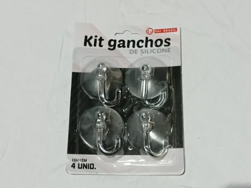 Kit De 4 ganchos adesivos em silicone