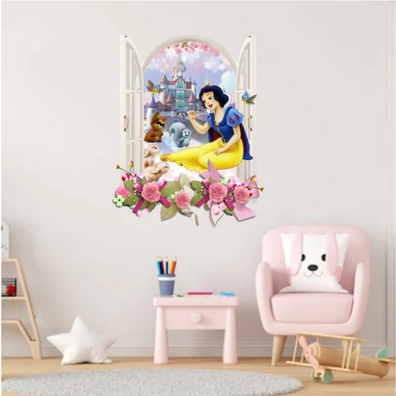 Adesivo De Parede 3d Branca de Neve (70cm x 50cm) MOD07