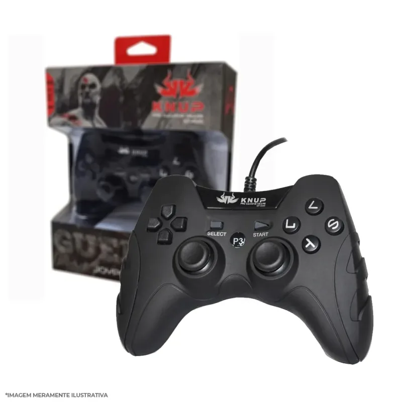 CONTROLE USB GAMER 2.0 PC PS3 COM FIO EMBORRACHADO NOTEBOOK - Clicell | Acessórios e Eletrônicos para Celular, Informática e Áudio