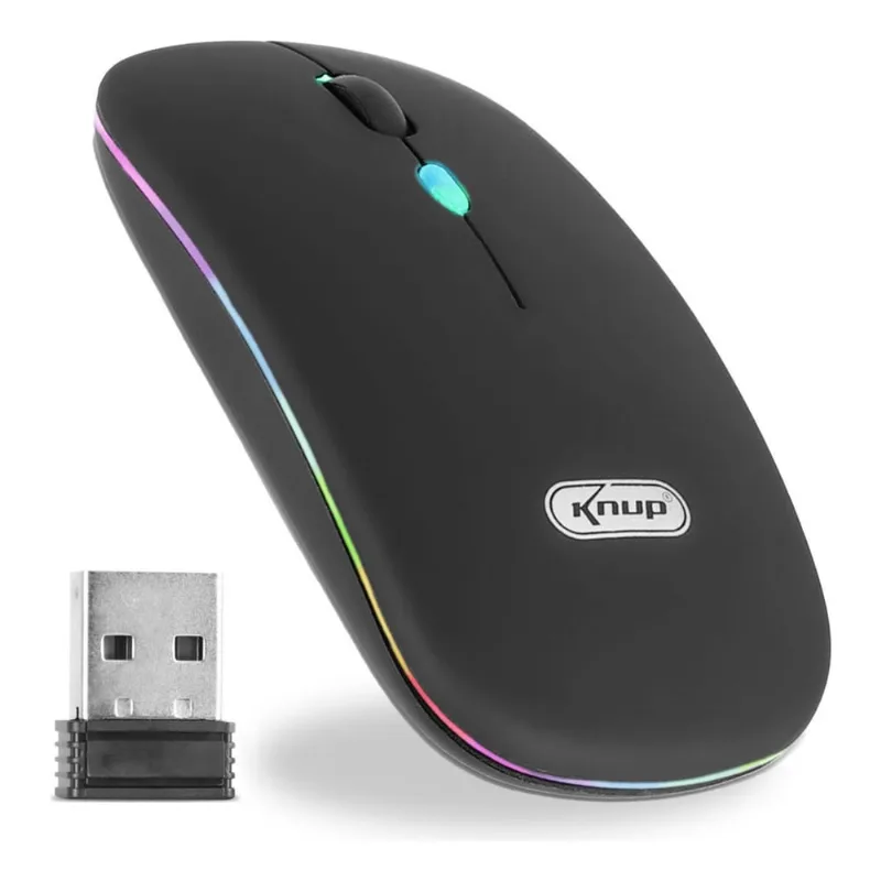 Mouse Recarregável Sem Fio 1600dpi Receptor 2.4ghz Usb Pc