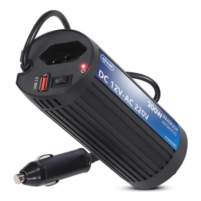 Inversor Automotivo Veicular Tensão 12v 220v 200w Usb 3.0
