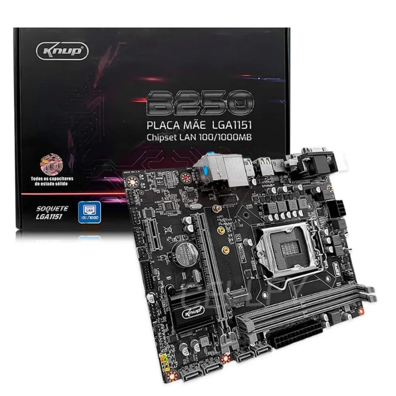 Placa Mãe LGA1151 DDR4 Intel B250 i7/i5/i3 Celeron Pentium