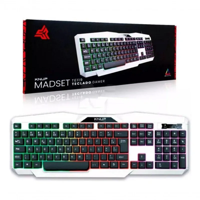 Teclado Gamer Madset Com Luzes Knup Madset Te119 Preto Português Brasil