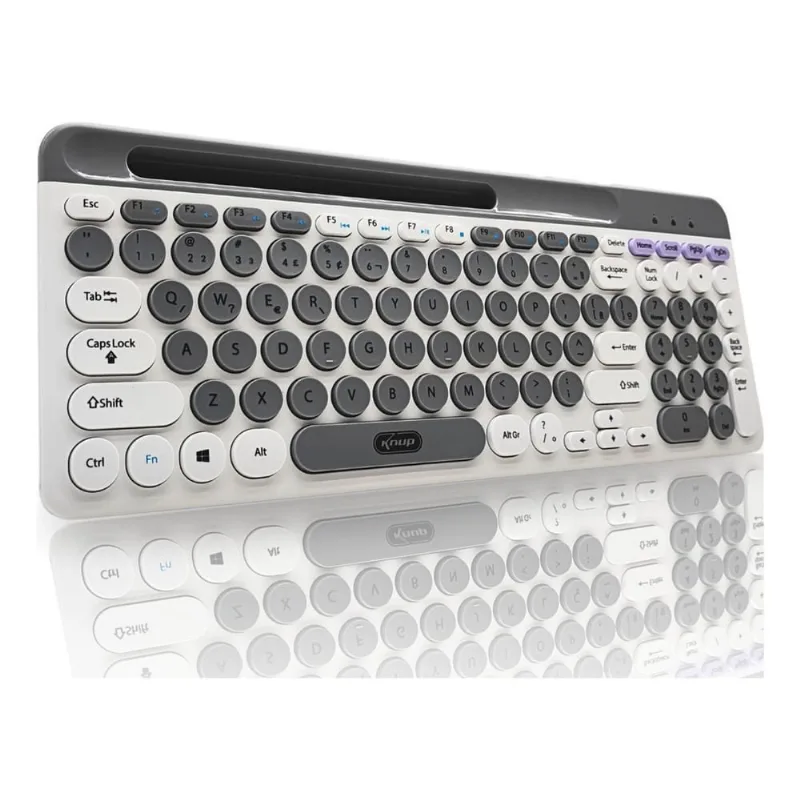 Teclado Multimídia Branco Pc Computador Fio Abnt2 Silencioso