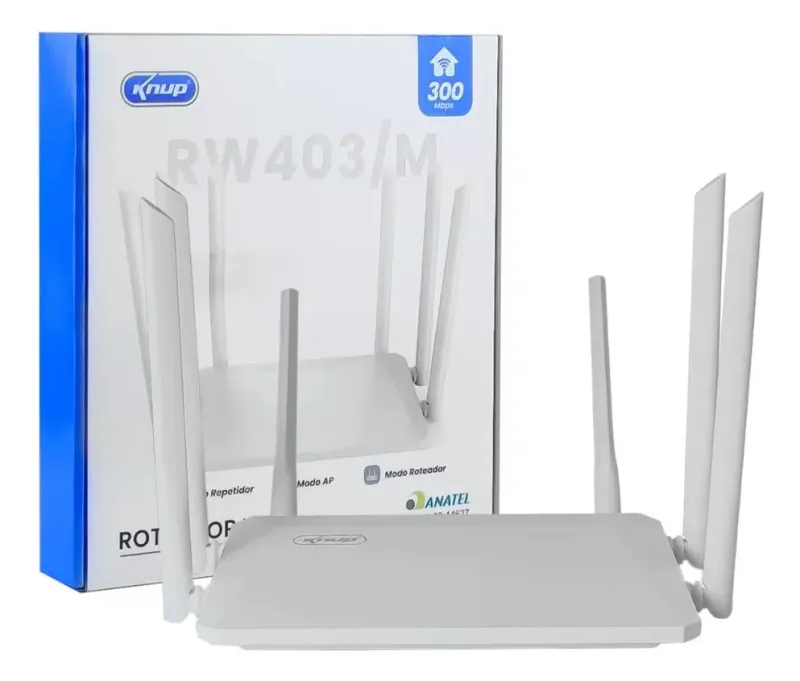 ROTEADOR KNUP KP-RW403/M 2.4GHZ 300MBPS 6 ANTENAS