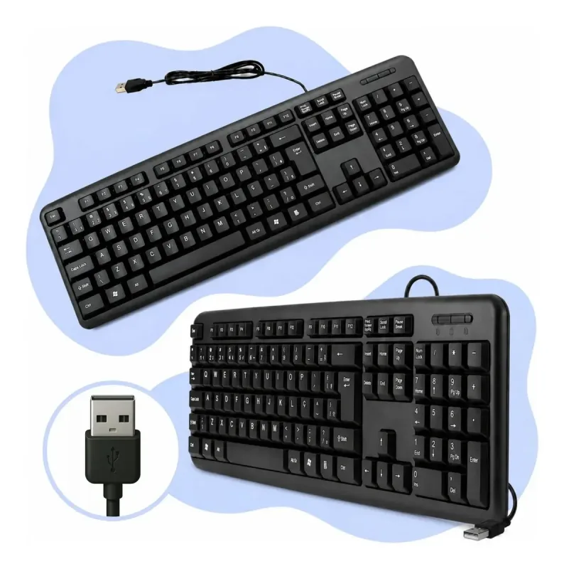 TECLADO COM FIO USB KP-TE148 ABNT2 TECLAS GRAVADA A LASER