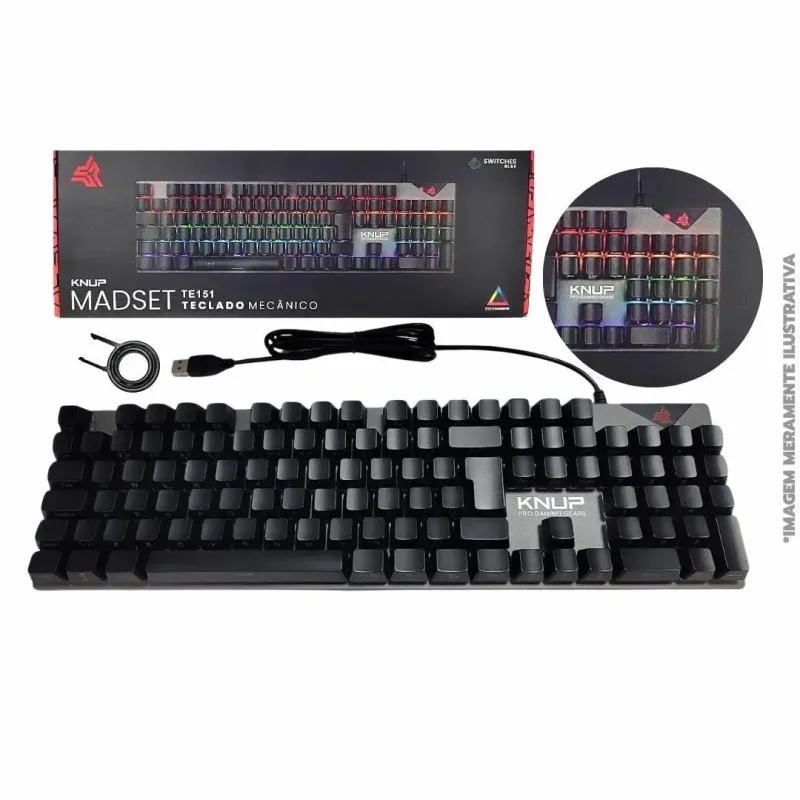 Teclado Mecânico Gamer Com Switch Iluminação Led Kp-te151