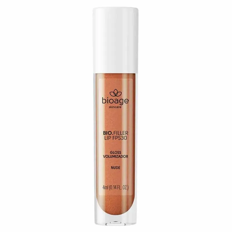 Gloss Labial Volumizador Bioage Bio.Filler Lip FPS30 4ml Nude