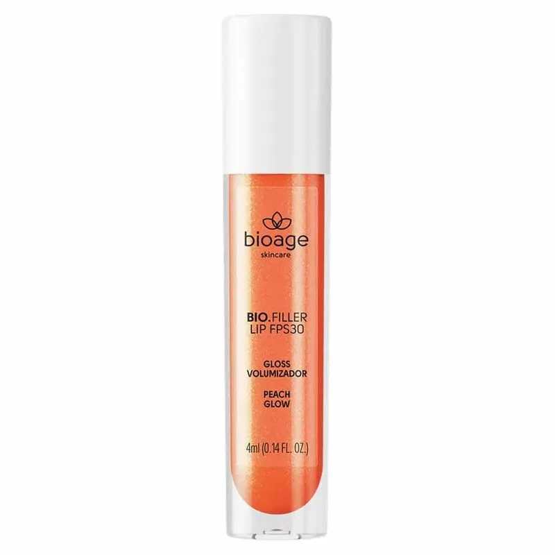 Gloss Labial Volumizador Bioage Bio.Filler Lip FPS30 4ml Peach Glow