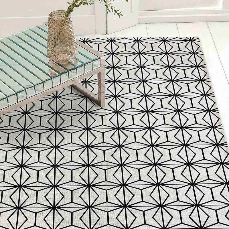 Tapete Jacquard Sala Quarto Antiderrapante Cannes 1,32x2,00m Casa Dona
