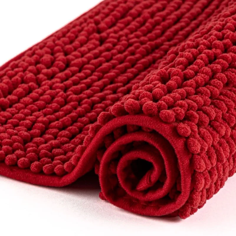Kit 2 Tapetes Banheiro Bolinha Microfibra Antiderrapante Vermelho