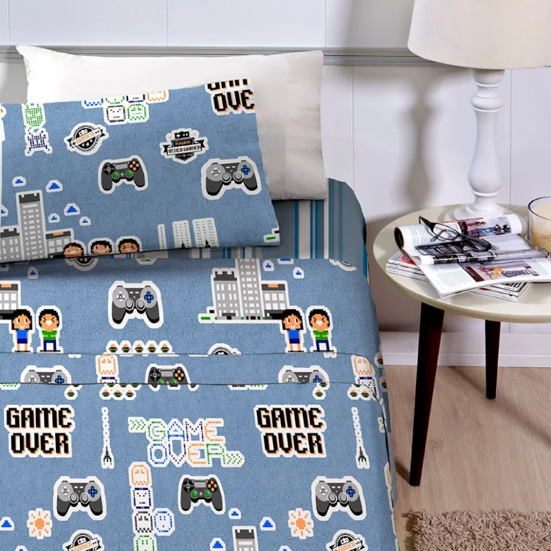 Jogo de cama solteiro Infantil 3 Peças Lençol com elástico