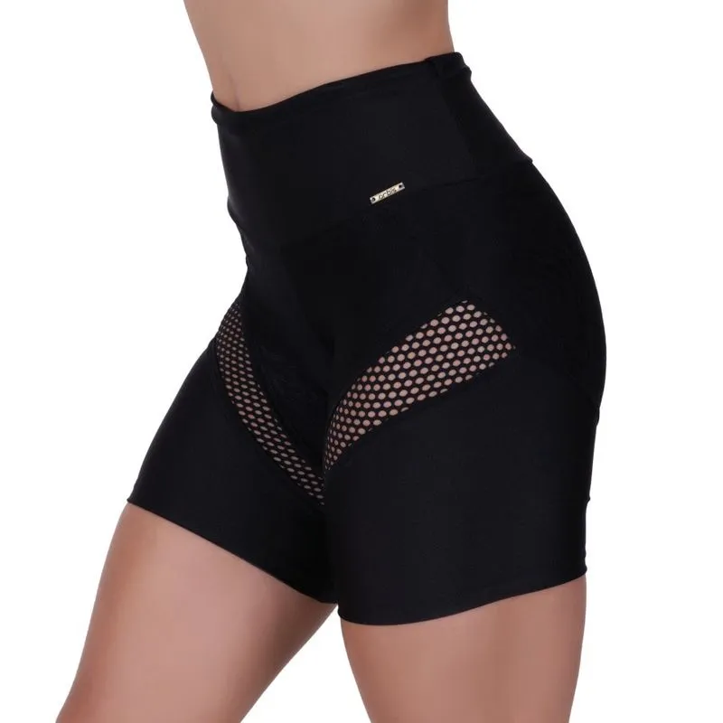 Bermuda Fitness Feminina Meia Coxa Recortes Tela Cirrê Liso e Relevo Orbis