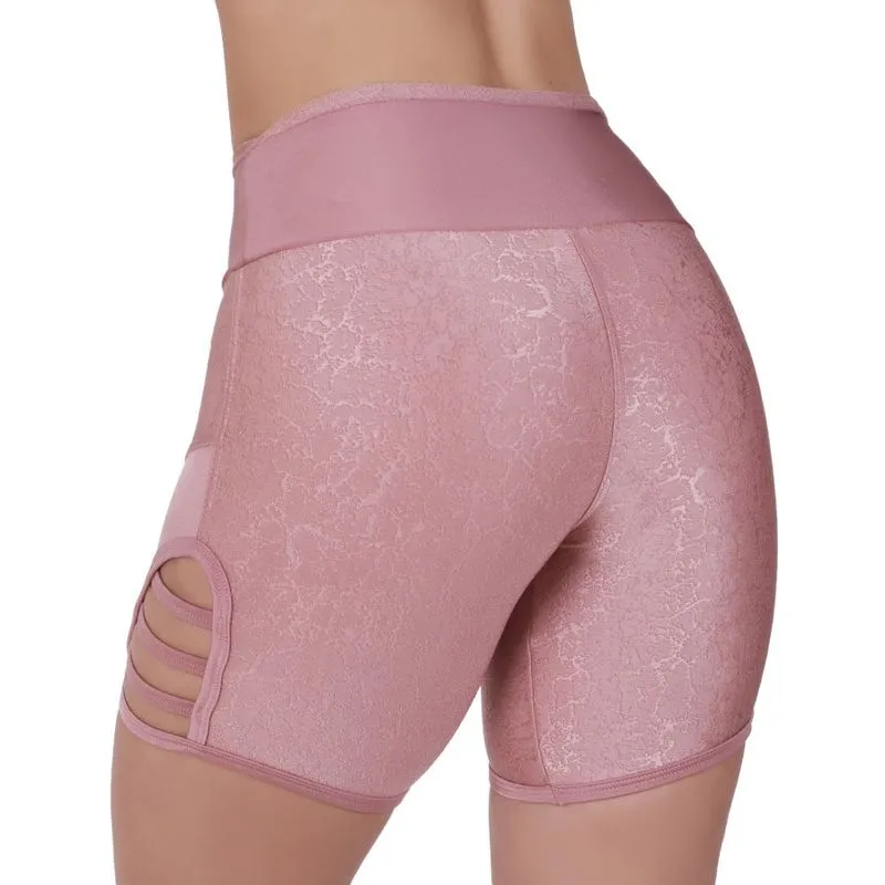 Bermuda Fitness Feminina Meia Coxa Tiras Lateral Cirrê Liso e Relevo Orbis