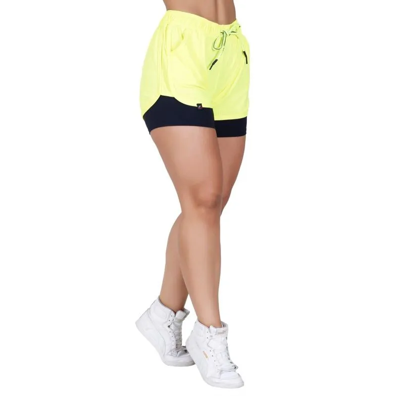 Short Fitness Feminino Corrida Dry Com Bolso E Short Interno Orbis