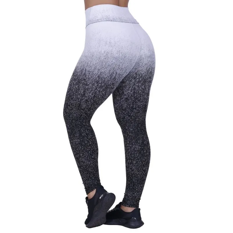 Calça Legging Fitness Feminina Cintura Alta Jacquard Degrade Orbis