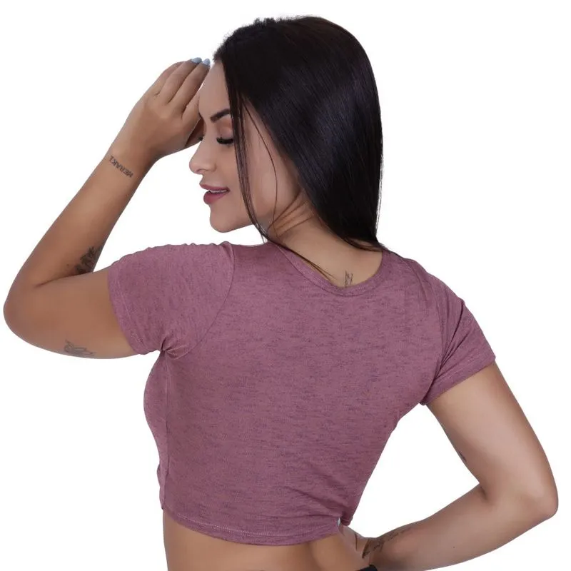 Cropped feminino curto ajustável algodão com bojo E forro orbis