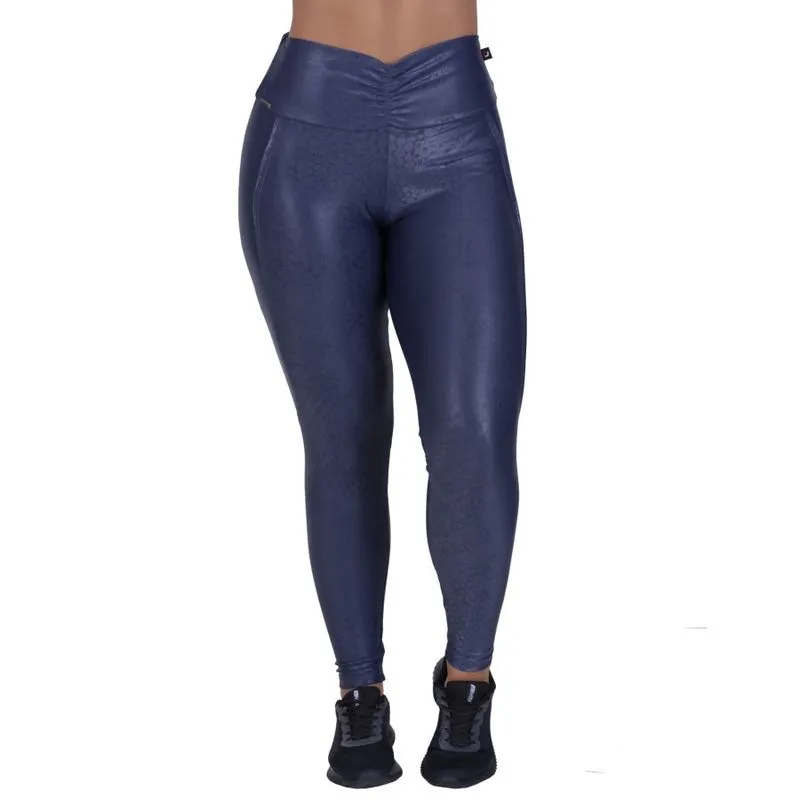 Legging empina bumbum feminina fitness cirrê liso cós alto orbis